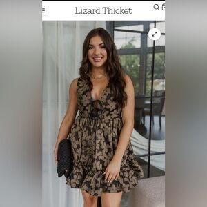 Black and Gold Floral Mini Dress NWT size MEDIUM